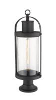 One Light Outdoor Pier Mounted Fixture by Z-Lite - Roundhouse Collection, Black Finish - 569PHB-553PM-BK