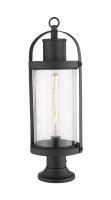 One Light Outdoor Pier Mounted Fixture by Z-Lite - Roundhouse Collection, Black Finish - 569PHB-553PM-BK