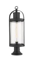 One Light Outdoor Pier Mounted Fixture by Z-Lite - Roundhouse Collection, Black Finish - 569PHB-553PM-BK