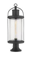 One Light Outdoor Pier Mounted Fixture by Z-Lite - Roundhouse Collection, Black Finish - 569PHB-553PM-BK