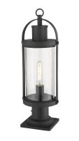One Light Outdoor Pier Mounted Fixture by Z-Lite - Roundhouse Collection, Black Finish - 569PHM-533PM-BK