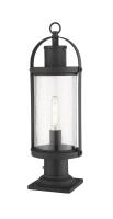 One Light Outdoor Pier Mounted Fixture by Z-Lite - Roundhouse Collection, Black Finish - 569PHM-533PM-BK