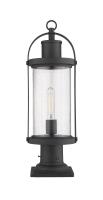 One Light Outdoor Pier Mounted Fixture by Z-Lite - Roundhouse Collection, Black Finish - 569PHM-533PM-BK
