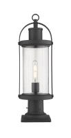 One Light Outdoor Pier Mounted Fixture by Z-Lite - Roundhouse Collection, Black Finish - 569PHM-533PM-BK