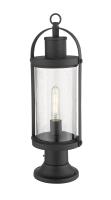 One Light Outdoor Pier Mounted Fixture by Z-Lite - Roundhouse Collection, Black Finish - 569PHM-553PM-BK