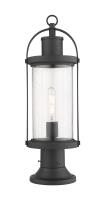 One Light Outdoor Pier Mounted Fixture by Z-Lite - Roundhouse Collection, Black Finish - 569PHM-553PM-BK