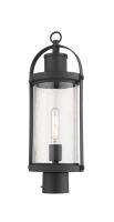 One Light Outdoor Post Mount Fixture by Z-Lite - Roundhouse Collection, Black Finish - 569PHM-BK