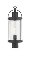 One Light Outdoor Post Mount Fixture by Z-Lite - Roundhouse Collection, Black Finish - 569PHM-BK