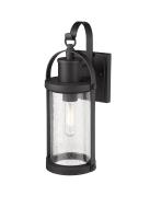 One Light Outdoor Wall Light by Z-Lite - Roundhouse Collection, Black Finish - 569S-BK