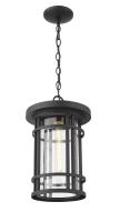 One Light Outdoor Chain Mount Ceiling Fixture by Z-Lite - Jordan Collection, Black Finish - 570CHB-BK