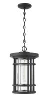 One Light Outdoor Chain Mount Ceiling Fixture by Z-Lite - Jordan Collection, Black Finish - 570CHB-BK