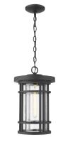 One Light Outdoor Chain Mount Ceiling Fixture by Z-Lite - Jordan Collection, Black Finish - 570CHB-BK
