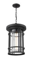 One Light Outdoor Chain Mount Ceiling Fixture by Z-Lite - Jordan Collection, Black Finish - 570CHXL-BK