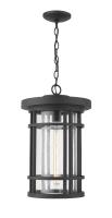 One Light Outdoor Chain Mount Ceiling Fixture by Z-Lite - Jordan Collection, Black Finish - 570CHXL-BK
