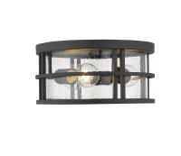Three Light Outdoor Flush Mount by Z-Lite - Jordan Collection, Black Finish - 570F-BK