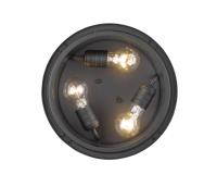 Three Light Outdoor Flush Mount by Z-Lite - Jordan Collection, Black Finish - 570F-BK