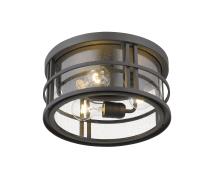 Three Light Outdoor Flush Mount by Z-Lite - Jordan Collection, Black Finish - 570F-BK