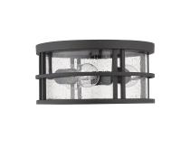 Three Light Outdoor Flush Mount by Z-Lite - Jordan Collection, Black Finish - 570F-BK