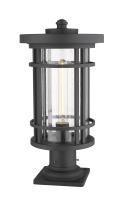 One Light Outdoor Pier Mounted Fixture by Z-Lite - Jordan Collection, Black Finish - 570PHB-533PM-BK