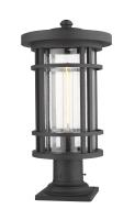 One Light Outdoor Pier Mounted Fixture by Z-Lite - Jordan Collection, Black Finish - 570PHB-533PM-BK