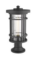 One Light Outdoor Pier Mounted Fixture by Z-Lite - Jordan Collection, Black Finish - 570PHB-553PM-BK