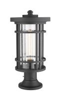 One Light Outdoor Pier Mounted Fixture by Z-Lite - Jordan Collection, Black Finish - 570PHB-553PM-BK