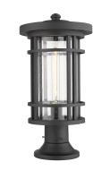 One Light Outdoor Pier Mounted Fixture by Z-Lite - Jordan Collection, Black Finish - 570PHB-553PM-BK