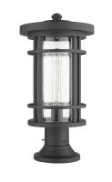 One Light Outdoor Pier Mounted Fixture by Z-Lite - Jordan Collection, Black Finish - 570PHB-553PM-BK