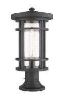 One Light Outdoor Pier Mounted Fixture by Z-Lite - Jordan Collection, Black Finish - 570PHB-553PM-BK