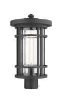 One Light Outdoor Post Mount Fixture by Z-Lite - Jordan Collection, Black Finish - 570PHB-BK