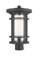 One Light Outdoor Post Mount Fixture by Z-Lite - Jordan Collection, Black Finish - 570PHB-BK