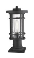 One Light Outdoor Pier Mounted Fixture by Z-Lite - Jordan Collection, Black Finish - 570PHM-533PM-BK