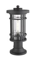 One Light Outdoor Pier Mounted Fixture by Z-Lite - Jordan Collection, Black Finish - 570PHM-553PM-BK