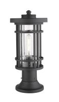 One Light Outdoor Pier Mounted Fixture by Z-Lite - Jordan Collection, Black Finish - 570PHM-553PM-BK