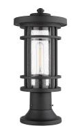 One Light Outdoor Pier Mounted Fixture by Z-Lite - Jordan Collection, Black Finish - 570PHM-553PM-BK