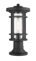One Light Outdoor Pier Mounted Fixture by Z-Lite - Jordan Collection, Black Finish - 570PHM-553PM-BK
