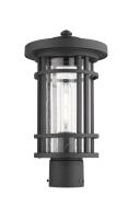 One Light Outdoor Post Mount Fixture by Z-Lite - Jordan Collection, Black Finish - 570PHM-BK