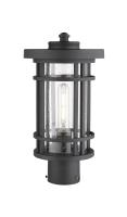 One Light Outdoor Post Mount Fixture by Z-Lite - Jordan Collection, Black Finish - 570PHM-BK