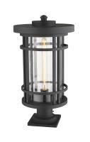 One Light Outdoor Pier Mounted Fixture by Z-Lite - Jordan Collection, Black Finish - 570PHXL-533PM-BK