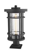 One Light Outdoor Pier Mounted Fixture by Z-Lite - Jordan Collection, Black Finish - 570PHXL-533PM-BK