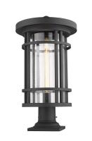 One Light Outdoor Pier Mounted Fixture by Z-Lite - Jordan Collection, Black Finish - 570PHXL-533PM-BK