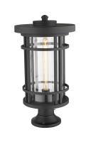 One Light Outdoor Pier Mounted Fixture by Z-Lite - Jordan Collection, Black Finish - 570PHXL-553PM-BK