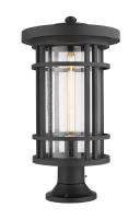 One Light Outdoor Pier Mounted Fixture by Z-Lite - Jordan Collection, Black Finish - 570PHXL-553PM-BK