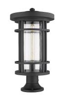 One Light Outdoor Pier Mounted Fixture by Z-Lite - Jordan Collection, Black Finish - 570PHXL-553PM-BK