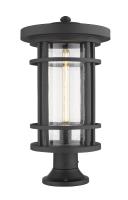 One Light Outdoor Pier Mounted Fixture by Z-Lite - Jordan Collection, Black Finish - 570PHXL-553PM-BK
