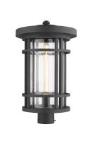 One Light Outdoor Post Mount Fixture by Z-Lite - Jordan Collection, Black Finish - 570PHXL-BK
