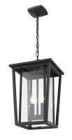 Two Light Outdoor Chain Mount Ceiling Fixture by Z-Lite - Seoul Collection, Black Finish - 571CHB-BK