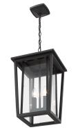 Two Light Outdoor Chain Mount Ceiling Fixture by Z-Lite - Seoul Collection, Black Finish - 571CHB-BK