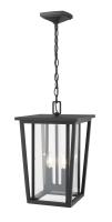 Two Light Outdoor Chain Mount Ceiling Fixture by Z-Lite - Seoul Collection, Black Finish - 571CHB-BK