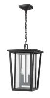 Two Light Outdoor Chain Mount Ceiling Fixture by Z-Lite - Seoul Collection, Black Finish - 571CHB-BK